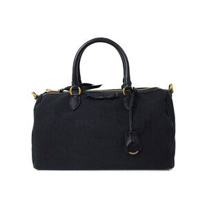 PRADA Ribbon Tessuto Fiocco Bow Handbag Shoulder Bag Black
